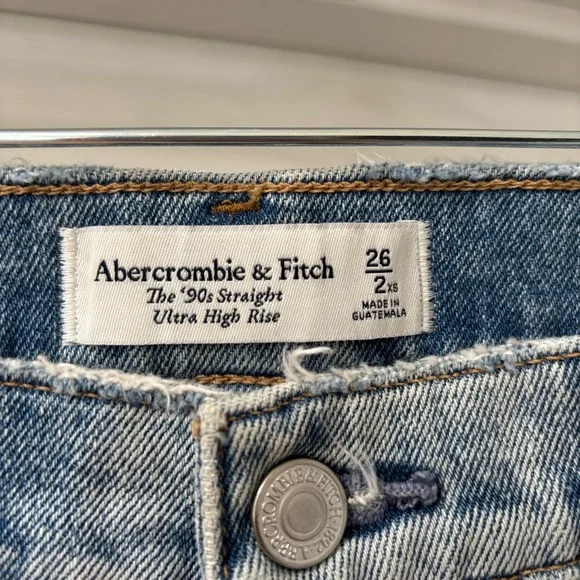 Abercrombie & Fitch '90s Straight Ultra High Rise Jeans 26 2xs - Picture 3 of 7